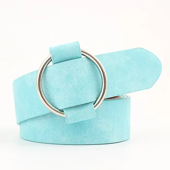 

Hot Women Waist Belt PU Leather Round Without Buckle Casual Belts for Jeans Pants MSK66
