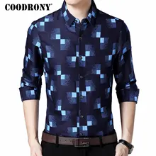 COODRONY, мужская рубашка с длинным рукавом, приталенная, деловые, повседневные рубашки, Мужская одежда, осень, Новое поступление, Camisa Masculina 8737