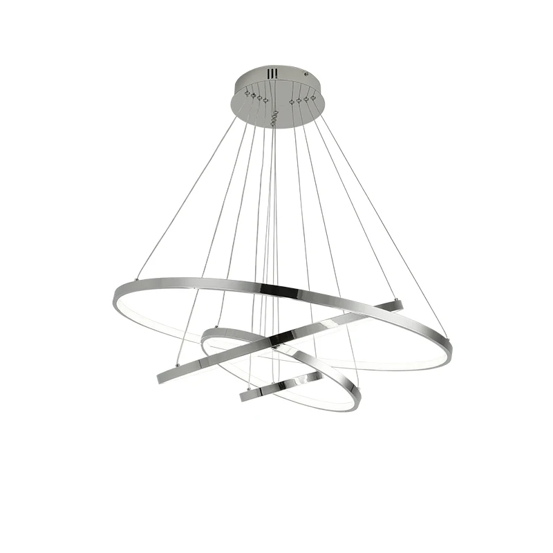 Современный светодиодный подвесной светильник, декоративное кольцо, светильники, круглый алюминиевый светильник для столовой, гостиной, для спальни, домашняя люстра с подвесками