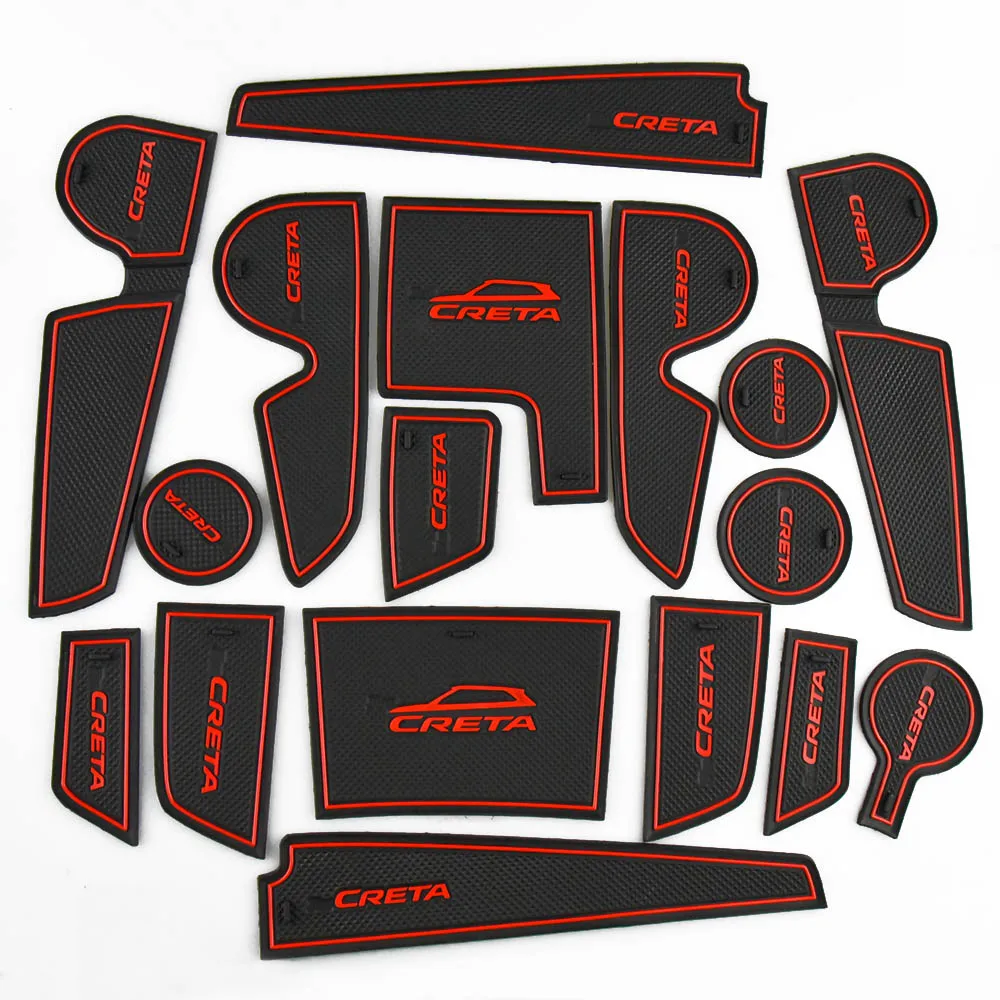 For Hyundai Creta IX25 2017 2018 2019 Accessories Rubber Mat Door mat anti-slip Cup Pad Interior Decoration Car Styling For Hyundai Creta IX25 2017 2018 2019 Accessories Rubber Mat Door mat anti-slip Cup Pad Interior Decoration Car Styling