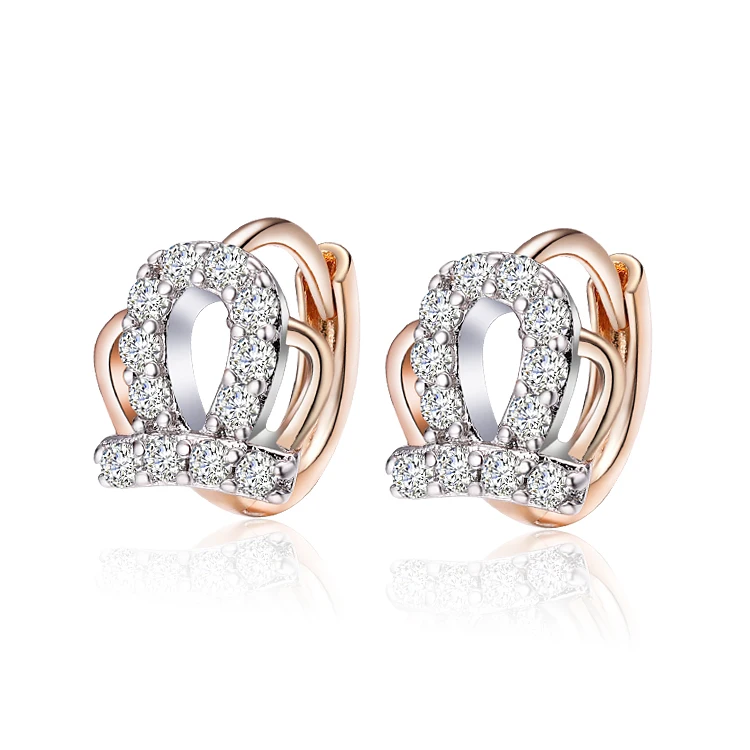 

Aliexpress Sale zirconia gold-color CZ hoop earrings for women bijoux brinco fashion free shipping 24E18K-55