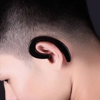

1pc Mini Wireless Bluetooth Headset Earphone with Mic Bone Conduction Bluetooth headphone for iPhone Android No Earplugs Design