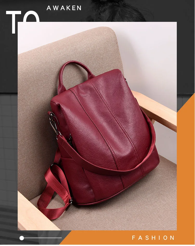 Многофункциональные противоугонные Mochilas Mujer женские кожаные рюкзаки школьные рюкзаки для девочек винтажная Женская сумка через плечо опрятный
