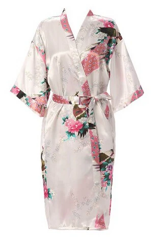 Women sleepwear bride robes silk robe silk satin wedding bride bridesmaid robe floral bathrobe short kimono night bath fashion dressing gown
