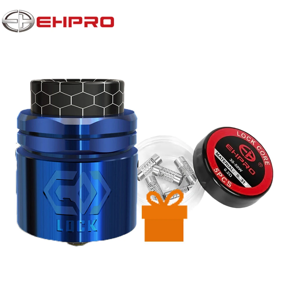 

Free Gift Ehpro Lock Build-free RDA Single Coil RDA 24mm Diameter with Nut-style Top Cap & 0.15ohm Notch Coil & Ehpro Lock Core