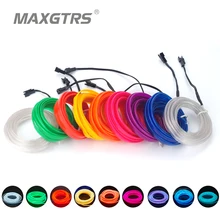 3 м DIY тележка на колесах гибкий Светодиодные ленты неон холодный светильник свечение EL провода EL продукт ленты украшение автомобиля, украшенное мозаикой из драгоценных камней, 12V сигареты светильник er