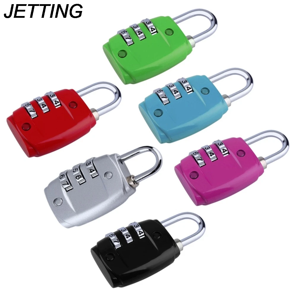 Code Lock Zinc Alloy Security 3 Combination Travel Suitcase Luggage