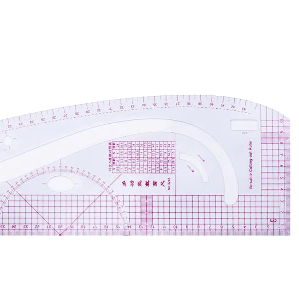 7Pcs French Metric Ruler Plastic Curve Shaped Grading Rulers for Sewing Dressmaking Pattern Design Clothing Drawing Template