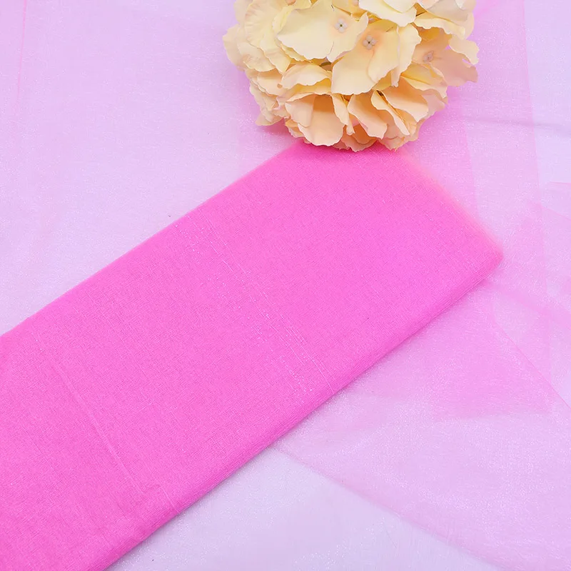 48/72 см 10 метров, кристально чистая органза тюль рулон ткани для Свадебные украшения DIY Арки накидки на стулья вечерние Свадебный 75 - Цвет: T04 Pink