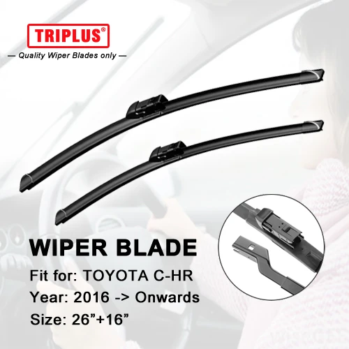 ワイパーブレード用トヨタc Hr Chr 16 Onwards 1セット26 16 車フラットエアロビームウインドスクリーンワイパー フレームレスソフト骨なしブレード ワイパー Aliexpress