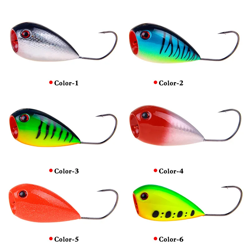 

Luyaer large mouth single hook impact wave planking 13G/8CM floating luyaer hook Random color