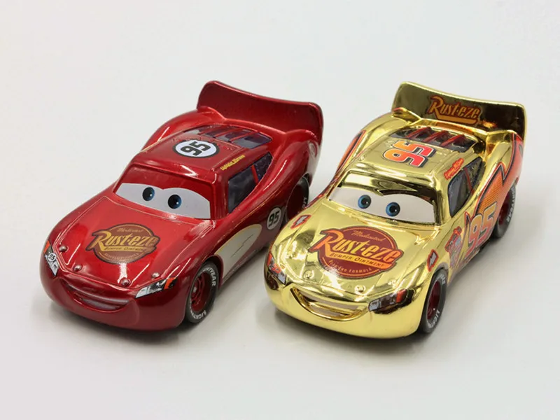 Disney Pixar Cars 3 шт./лот покрытие золото серебро Молния Маккуин 1:55 Масштаб литья под давлением металлический сплав модель автомобиля милые игрушки для детей - Цвет: 2Pcs lot