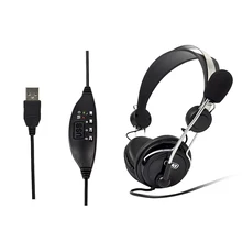 LIMSON Wired Potável Tráfego Fones De Ouvido Estéreo Gaming Headset USB com Microfone para Computador