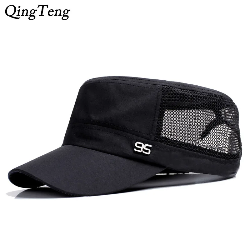 Весна Лето сетка мужская летняя кепка-бейсболка быстросохнущая дышащая Регулируемая голова гладкая шляпа на открытом воздухе Досуг Кепка с уткой