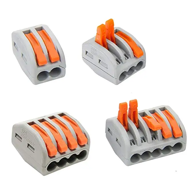 

10pcs/lot 222 WAGO mini fast wire Connectors Universal Compact Wiring connector push-in lever Terminal Block PCT-212 213 214 215