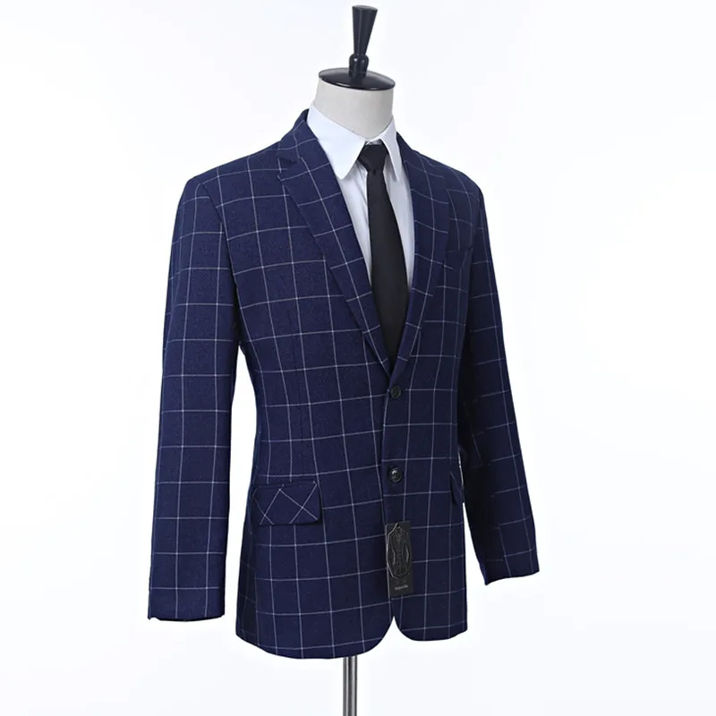 Мужские куртки мужские высокого качества из смесовой шерсти Модный Тонкий Блейзер мужская деловая официальная куртка на заказ размер - Цвет: Same as Picture