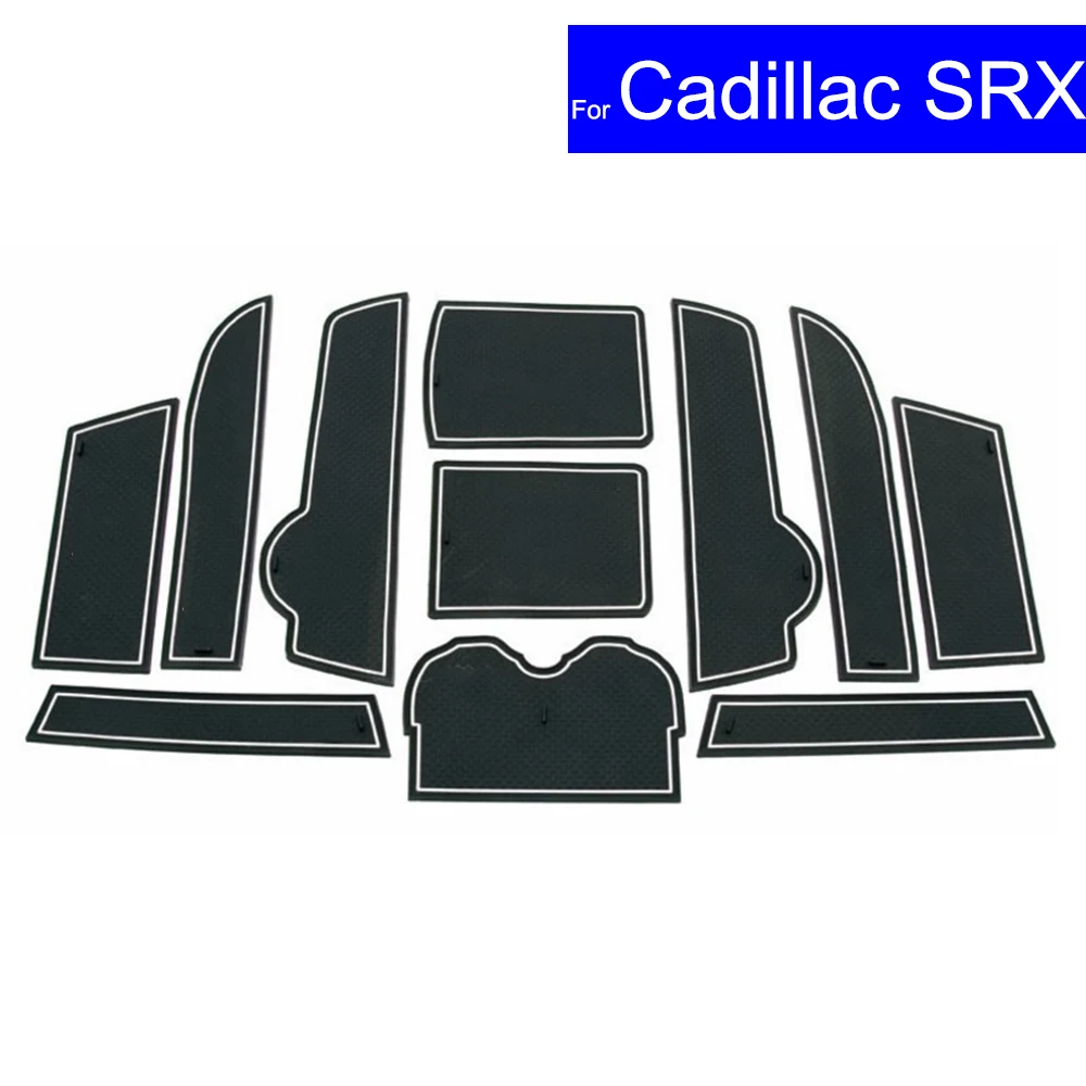 

Non-slip Car Door Gate Slot Mats Carpets Position Cup Holder Pads For Cadillac SRX 2010 2012 2013 2014 2015 Door Groove Mat
