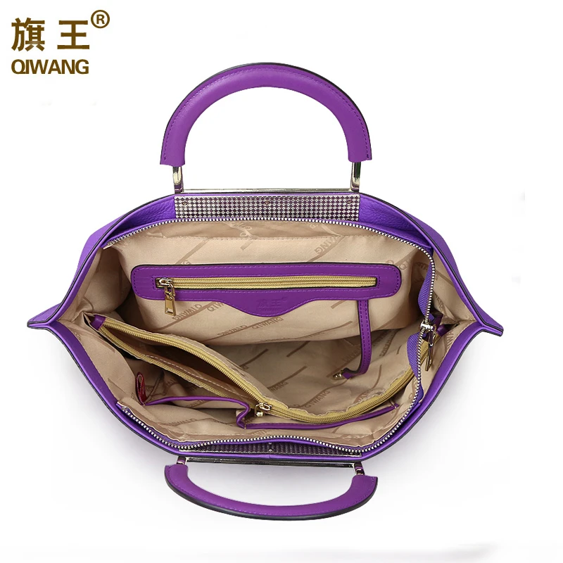 Красочные металлические Большой Tote сумки Фиолетовый европейский бренд Designr из
