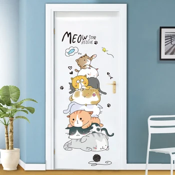

Cartoon Cat Creative Stickers Cute Door Stickers Wall Stickers Children Bedroom Decoration