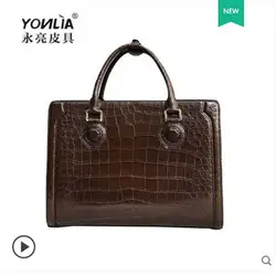 Yongliang кожаная сумка новая сумка из крокодильей кожи для мужчин модные кожаные деловые сумки универсальны для офисной работы