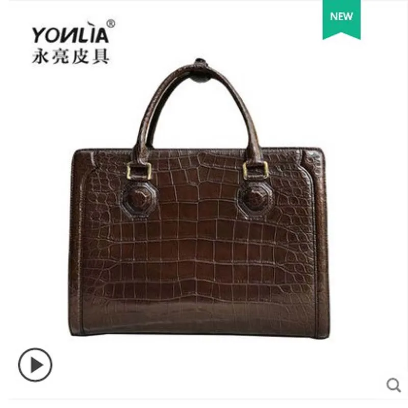 

Yongliang leather bag new crocodile leather bag for men fashionable leather business handbags are versatile for office work
