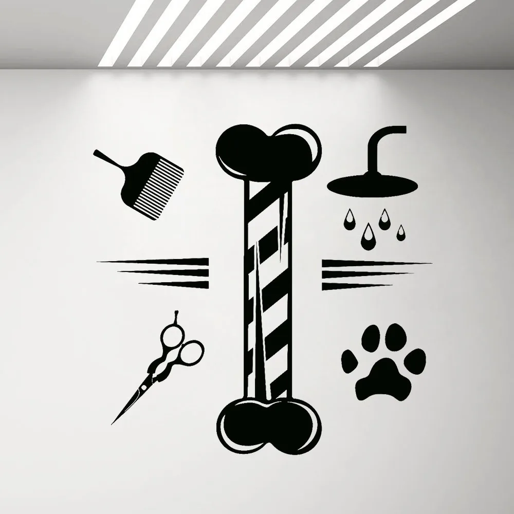 

Dog Bathing Manicured Nails Services Sign Pet Shop Wall Decal Grooming Salon Decor Pets Sticker Wall Window Stickers G329