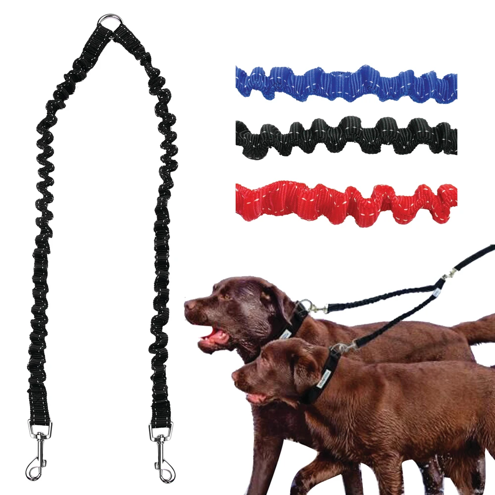 bungee leash pet coupler leash walking lead bungee elastic two dogs leash splitter bungee leash pet coupler leash walking lead bungee elastic two dogs leash splitter