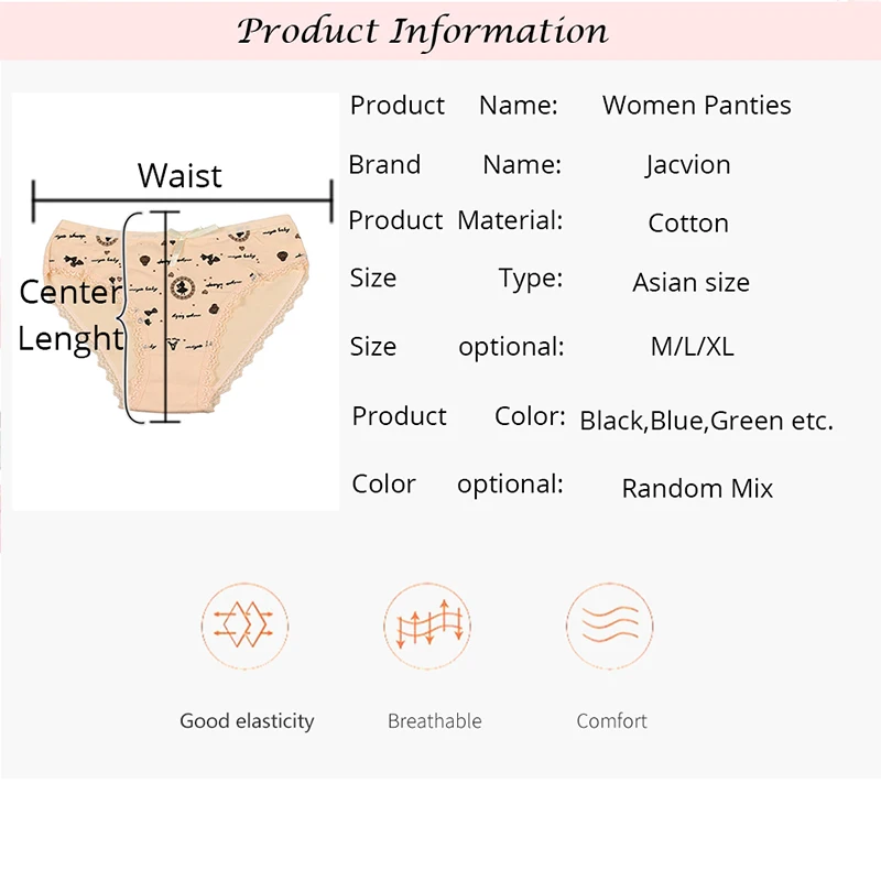 3 шт./лот, хлопковые трусы, женские трусы, кружевные трусы, с принтом, мягкое женское нижнее белье, размер M-XL, удобные, дышащие, милые