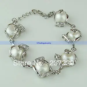 

Wholesale price SHIPPING ^^^^6-Stone Huge Genuine Freshwater Baroque Pearl Bracelet