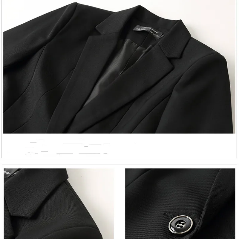 Women's Suit Set 2019 New Autumn Solid Color Long Sleeve Small West Slim Workwear Business Small Suit Pants Two-piece Set