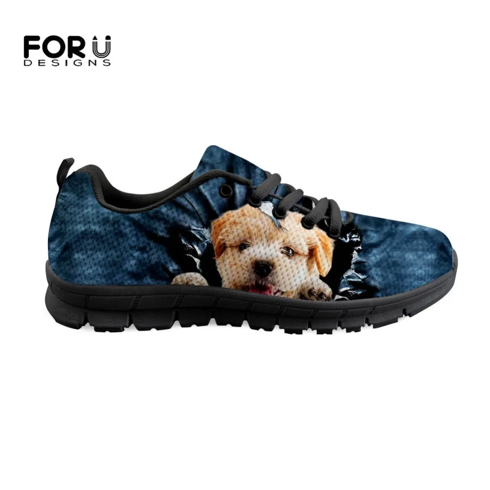 De Aq Denim Chiot c0476baq Animal Motif Jeans Style Espadrilles Maille Forudesigns Chaussures 3d c0476aq Appartements Custom Mignon Printemps Casual Femmes Chien Confortables wHg86q