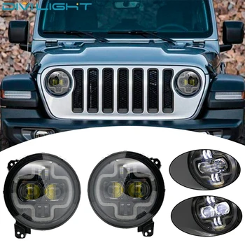 

2019 New Led Headlamps Hi/Low beam with DRL and JL Connecter for 2018 Jeep Wrangler JL Headlight