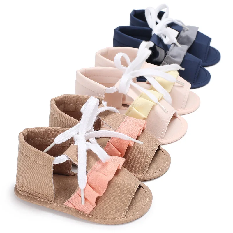 Newborn Summer Kids Baby Girls Soft Sole Sandals Shoes Bow Sandal Soft