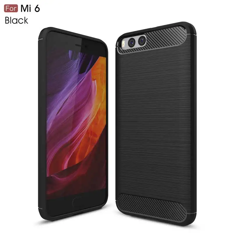 Best Soft phone case for xiaomi 6 6x silicon anti knock back cover for xiaomi 5 5s 5s plus 5x carbon fiber matte tpu case for mi 5 6