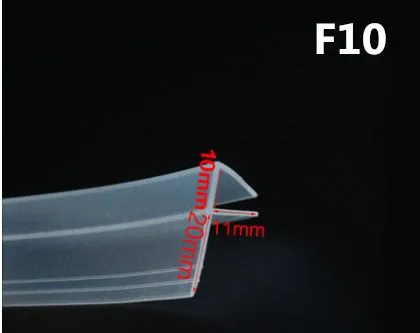 2 м/лот Расширенный F/h форма из силиконовой резины дверь душевой кабины стеклянное уплотнение для окна прокладка уплотнитель для 6/8/10/12 мм стекло - Цвет: F10mm x 2Meters