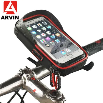 

ARVIN Waterproof Bicycle 6.4 inch Bag Phone Holder Motorcycle Mobile Phone Mount for iPhone 8 X Cycling Touch Screen GPS Stand