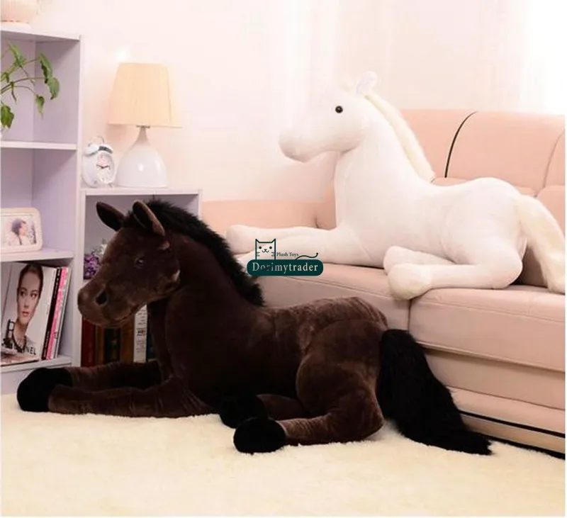 Dorimytrader 130cm X 60cm Giant Stuffed Soft Plush Emulational Animal Horse Toy 4 Color Great Baby Gift Free Shipping DY60252 (1)