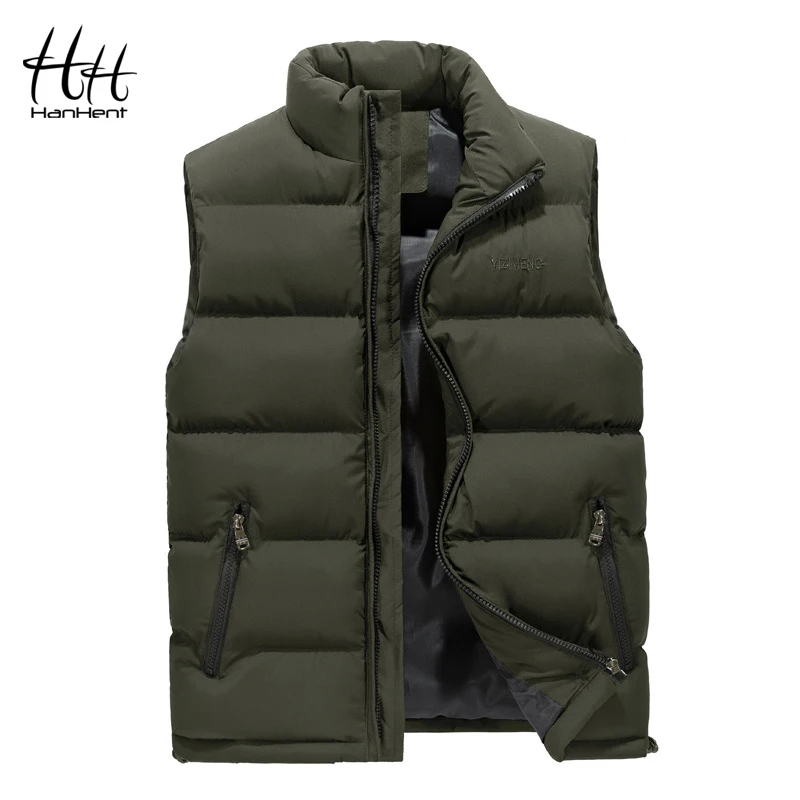 HanHent Fashion Stand Collar Vests for Men Slim Thick Warm Winter Men Vest Bodywarmer 2018 Sleeveless Jackets Waistcoat Men HanHent Fashion Stand Collar Vests for Men Slim Thick Warm Winter Men Vest Bodywarmer 2018 Sleeveless Jackets Waistcoat Men
