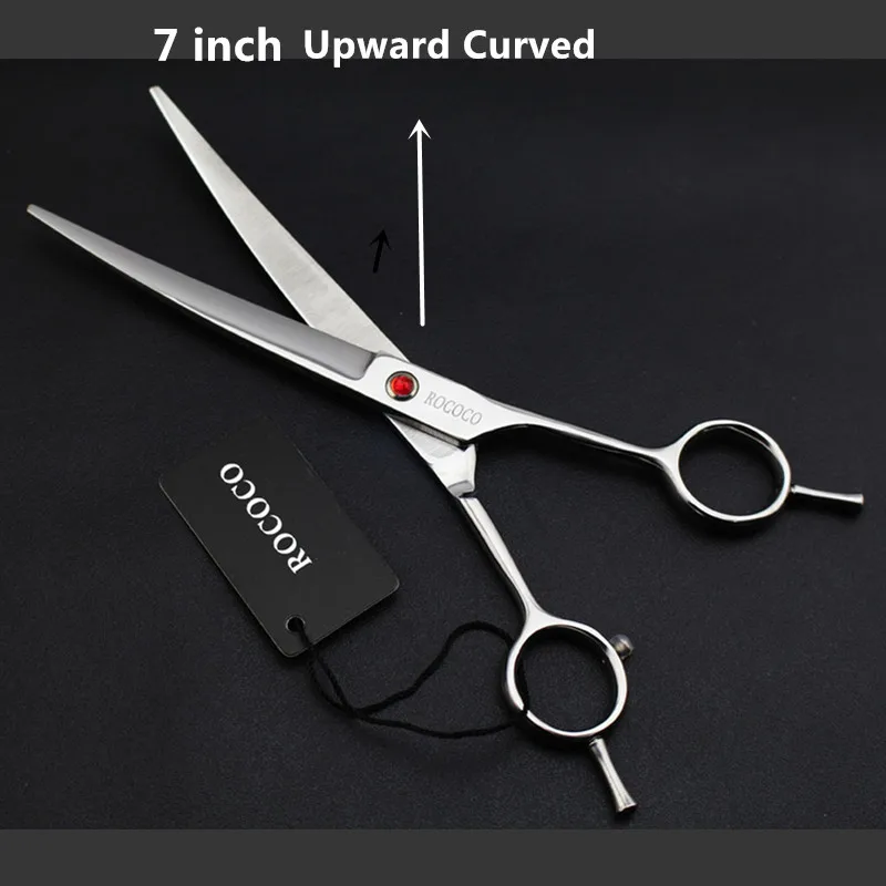 Professional Pet Grooming Scissors Upward/Downward Curved Blade 7 Inch