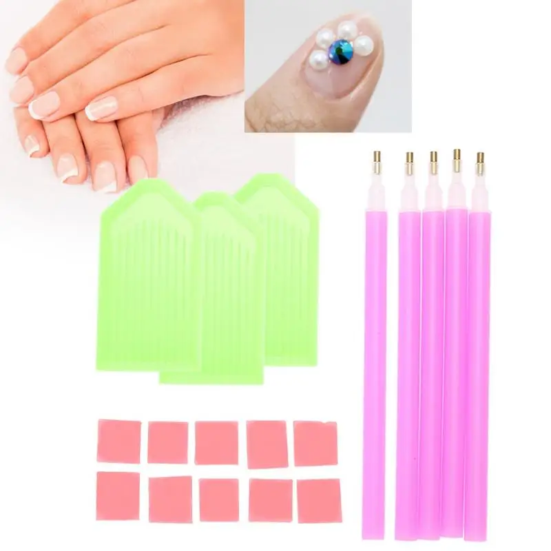 

Plastic Rhinestone Point Pen DIY Dotting Tool Diamond Paste Sticker Design Pen Manicure Tools