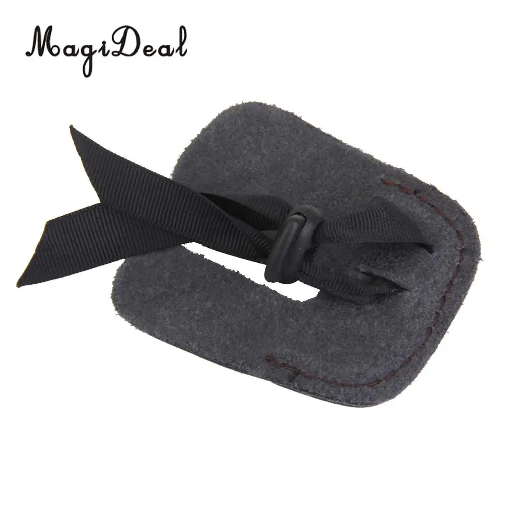 MagiDeal Durable Soft Cow Leather Protection Finger Tab Shooting Archery Glove Supplies for Bow Hunting Outdoor Finger Protector