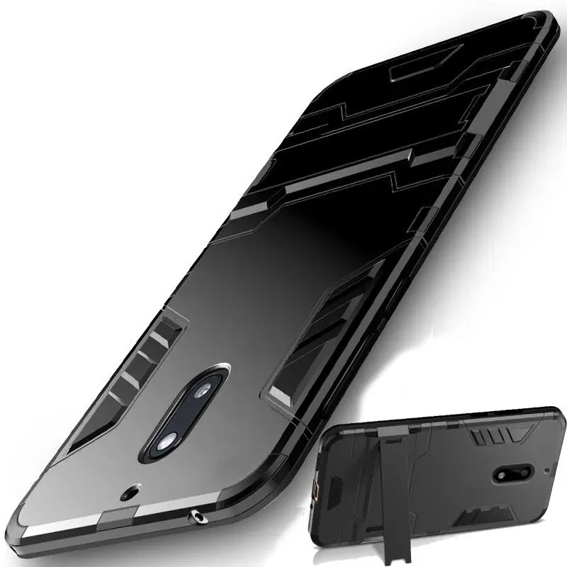 Гибридный защитный противоударный чехол 2в1 для Nokia X5 X6 1 2 3 5 6 9 8 2,1 5,1 6,1 Plus TPU+ PC чехол с подставкой для iPhone X XR XS