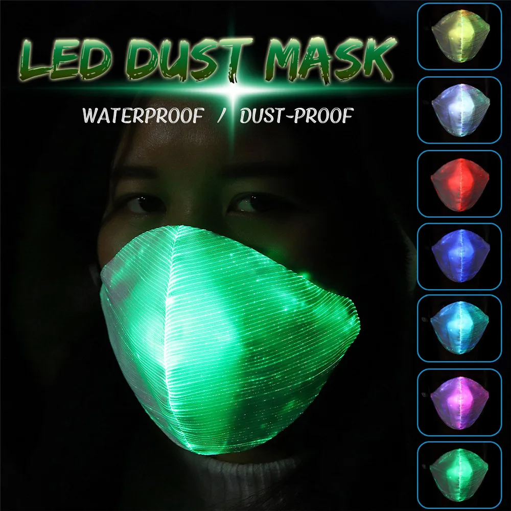 

LED Anti Dust Mask 7 Colors Changeable Luminous Novelty Lights Mask With USB Charge Masks for Breakdance DJ Music Party