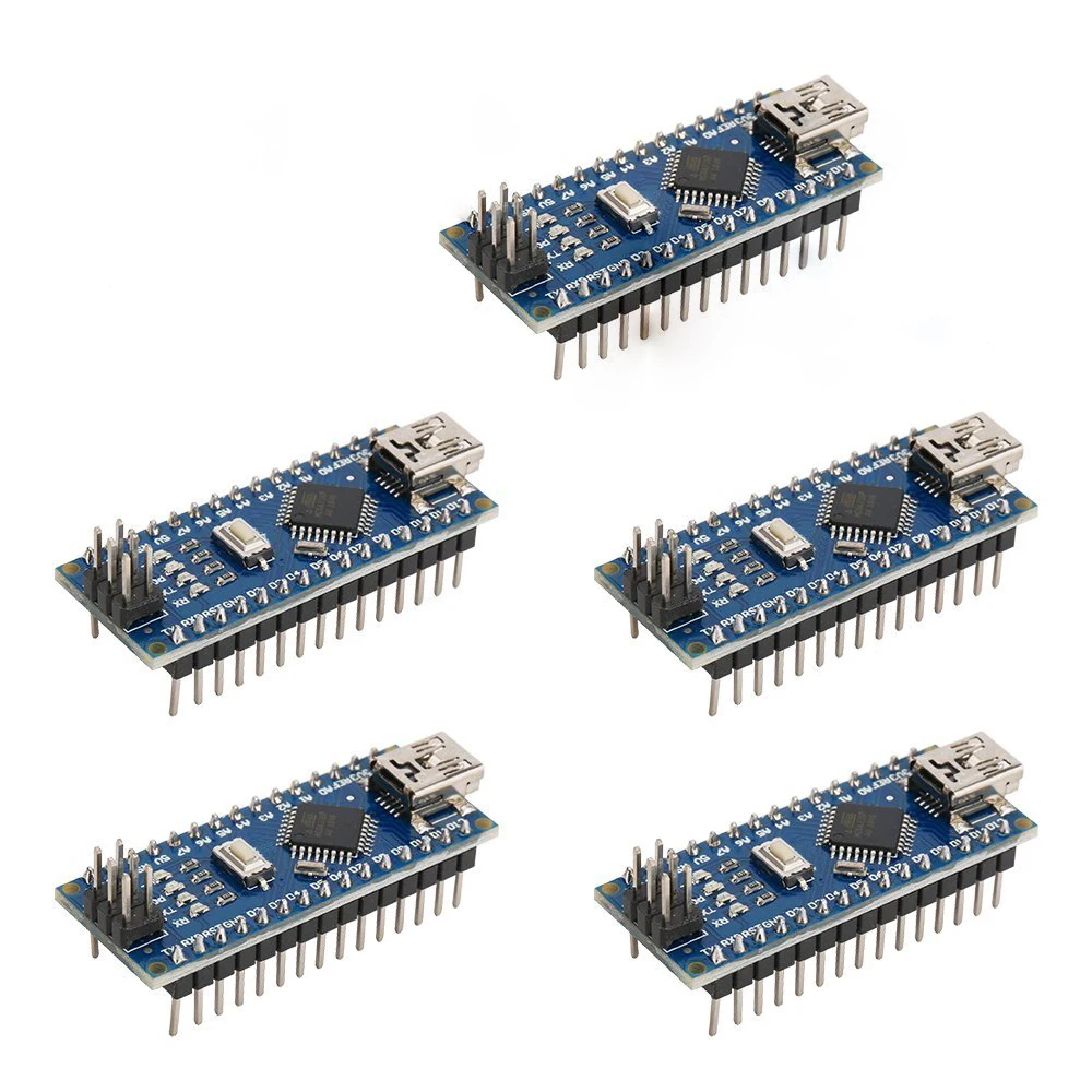 Hot Sale 5pcs Nano 3 0 ATmega328P Controlador Compatible Con Arduino NANO CH340 Turno USB Controlador