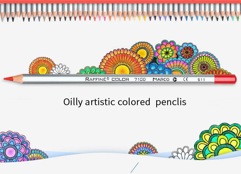 Марко 72 цветной карандаш Raffine Fine ручки для рисования для чертежное масло база не-нетоксичный Карандаш Набор для художника эскиз мелки de Couleur