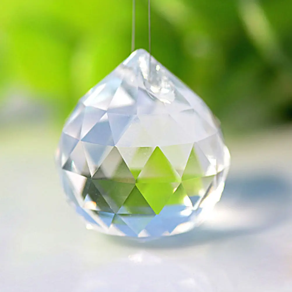 

New 1PC Faceted Glass Crystal Chandelier Parts Clear Suncatcher Lamp Decoration Pendant Prisms Lighting Ball