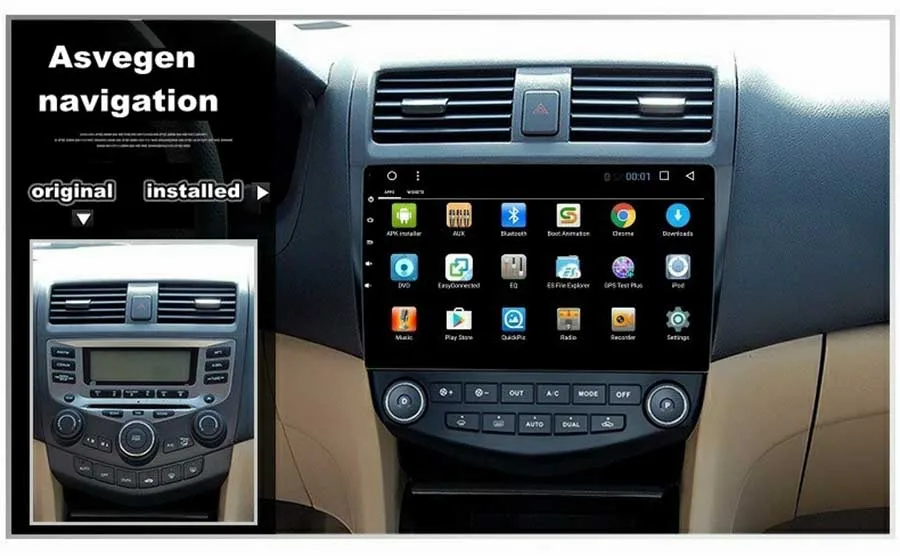 Perfect Asvegen Car Radio GPS Navigation For Honda Accord 7th 2003-2007 Android 6.0 1024*600 Quad Core 10.1" Stereo Multimedia Player 1