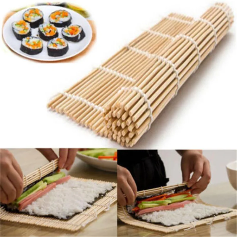 Japanese Sushi Rolling Mat Bamboo Rice Roller Sushi Maker Kit Mold DIY
