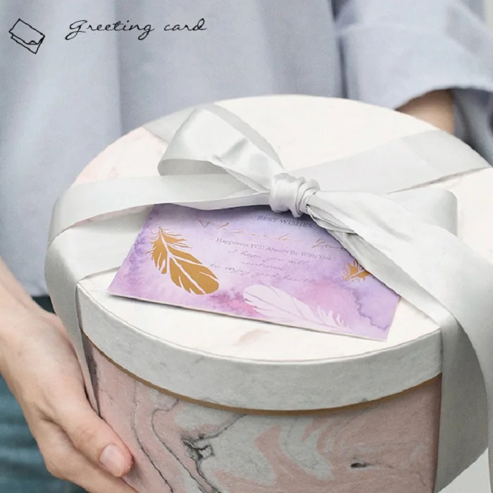

12set gold feather flowers Card leave message cards Lucky Love valentine Christmas Party Invitation Letter envelope