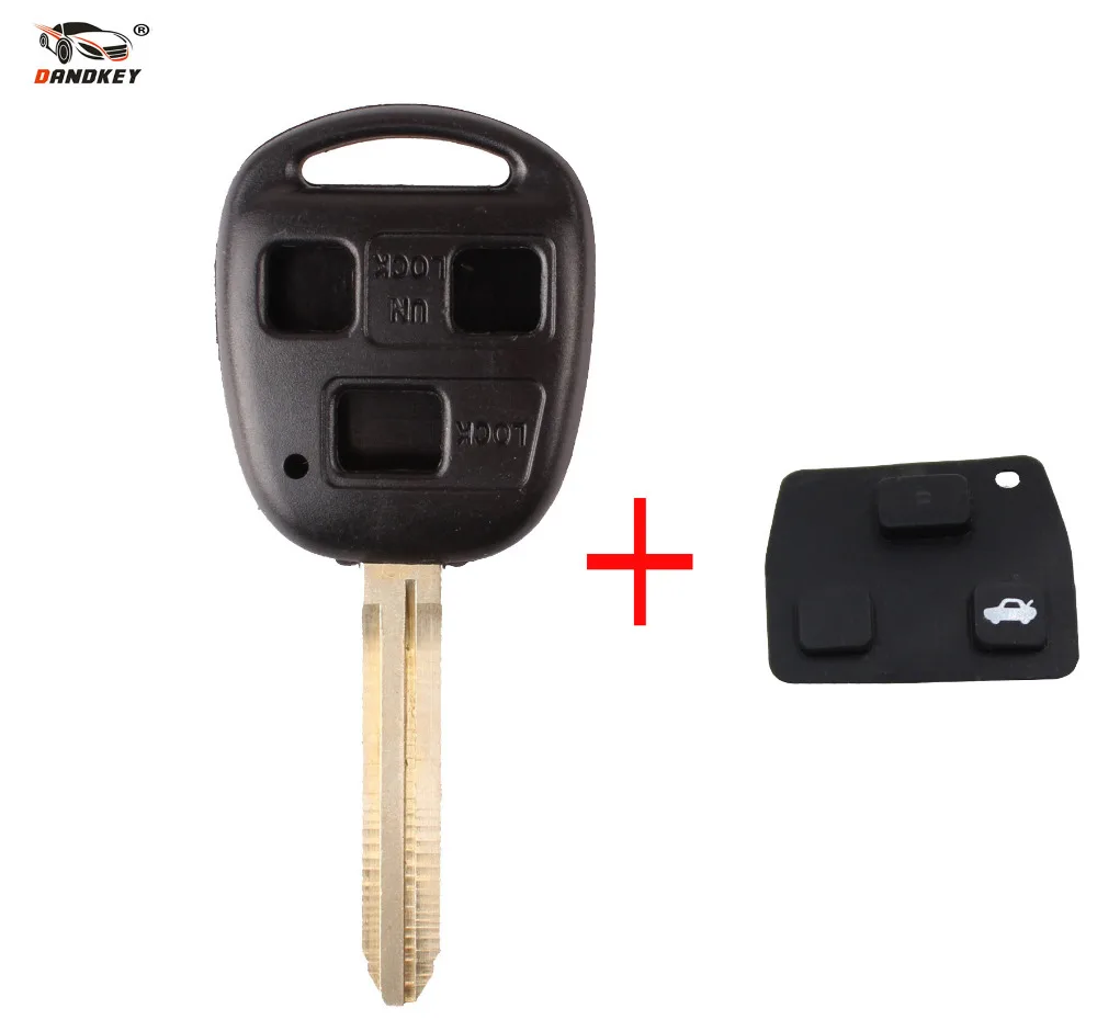 

DANDKEY Blank Remote Key Shell For TOYOTA CAMRY RAV4 Corolla PRADO YARIS Dropship3 Button Case Fob With Button Pad